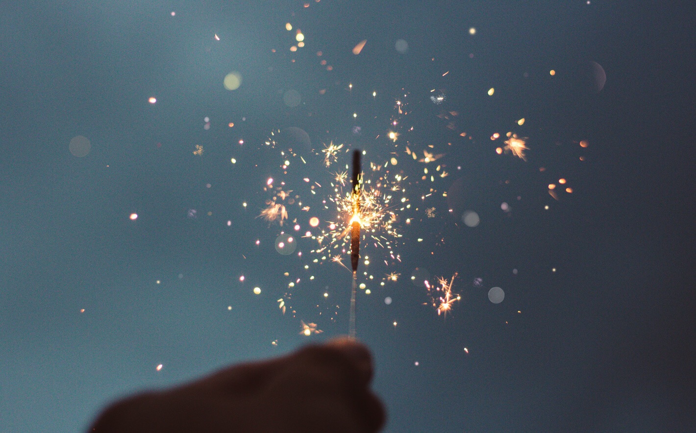 Photo of a lit sparkler